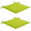 vidaXL Chaises de jardin lot de 2 avec coussins vert vif Bois de teck