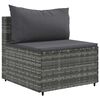 vidaXL Salon de jardin 8 pcs avec coussins Gris R&eacute;sine tress&eacute;e