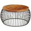 vidaXL Table basse &Oslash;68 cm Bois de r&eacute;cup&eacute;ration solide