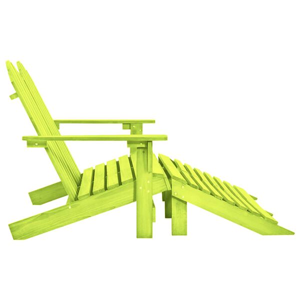 vidaXL Chaise de jardin Adirondack 2 places et pouf sapin massif vert