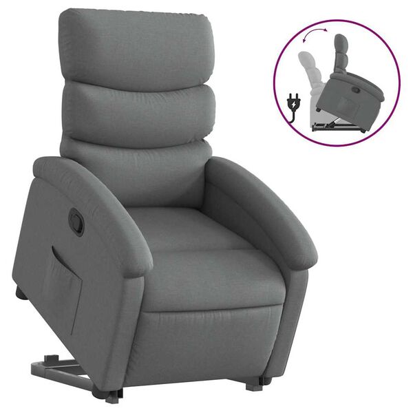 vidaXL Fauteuil inclinable gris fonc&eacute; tissu