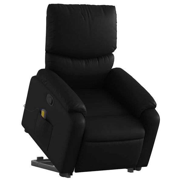 vidaXL Fauteuil inclinable de massage noir similicuir