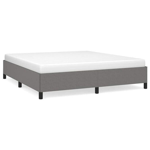 vidaXL Cadre de lit sans matelas gris foncé tissu