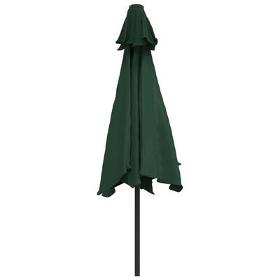 vidaXL Parasol vert 3 m mât en acier