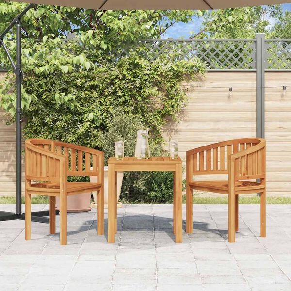 vidaXL Chaises en forme de banane lot de 2 Bois de teck solide
