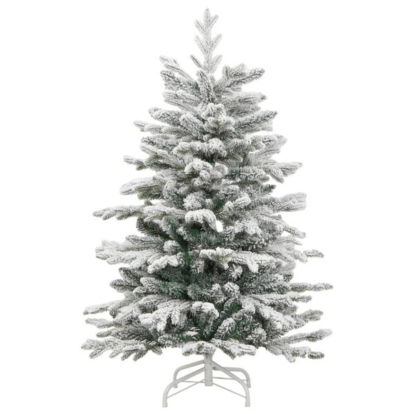 vidaXL Sapin de No&euml;l artificiel &agrave; charni&egrave;res 150 LED neige floqu&eacute;e