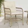 vidaXL Chaises de jardin avec coussins lot de 2 beige r&eacute;sine tress&eacute;e
