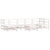 vidaXL Salon de jardin 8 pcs avec coussins blanc bois massif