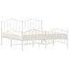 vidaXL Cadre de lit métal sans matelas et pied de lit blanc 183x213 cm