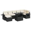 vidaXL Salon de jardin 8 pcs avec coussins noir r&eacute;sine tress&eacute;e