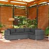 vidaXL Salon de jardin 4 pcs avec coussins R&eacute;sine tress&eacute;e Gris