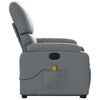vidaXL Fauteuil inclinable de massage gris similicuir