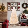 vidaXL Sapin de No&euml;l artificiel pointes iridescentes Blanc 180 cm PVC