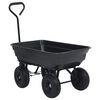 vidaXL Chariot à main à bascule de jardin 300 kg 75 L Noir