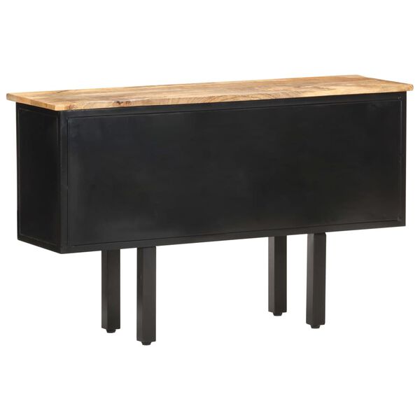 vidaXL Buffet 110x30x65 cm Bois de manguier massif brut et acier