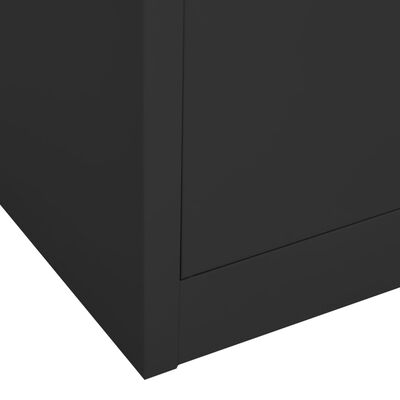 vidaXL Armoire de bureau Anthracite 90x40x180 cm Acier et verre trempé