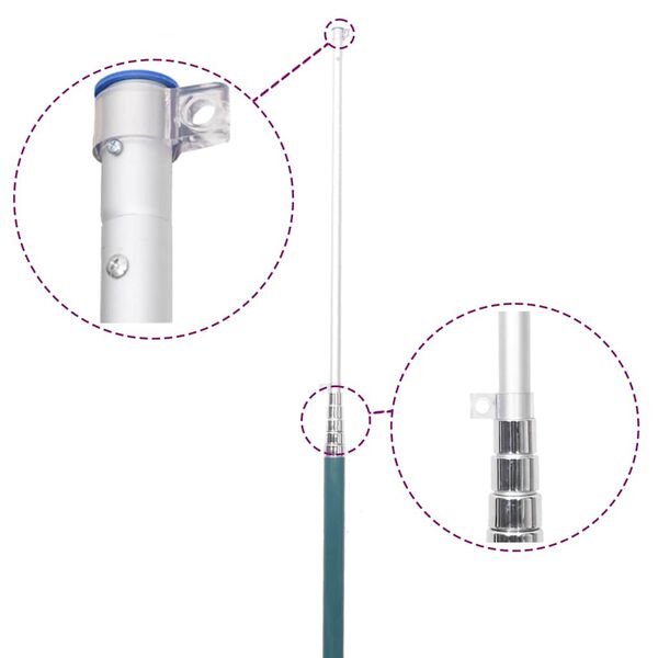 vidaXL M&acirc;t de drapeau t&eacute;lescopique Argent&eacute; 5,5 m Aluminium