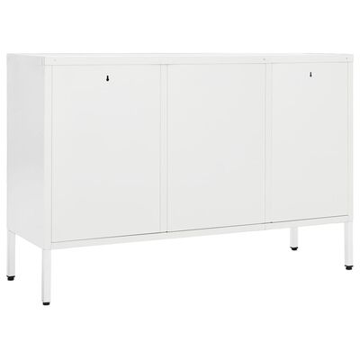 vidaXL Buffet Blanc 105x35x70 cm Acier et verre trempé