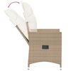 vidaXL Chaise inclinable de jardin avec coussins beige r&eacute;sine tress&eacute;e