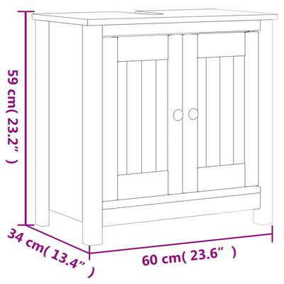 vidaXL Meubles de salle de bain 3 pcs BERG blanc bois de pin massif