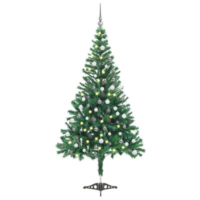 vidaXL Arbre de Noël artificiel pré-éclairé/boules 120 cm 230 branches