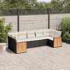 vidaXL Salon de jardin 7 pcs avec coussins noir r&eacute;sine tress&eacute;e