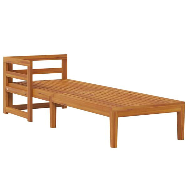 vidaXL Chaise longue avec 1 accoudoir Gris fonc&eacute; Bois d'acacia solide