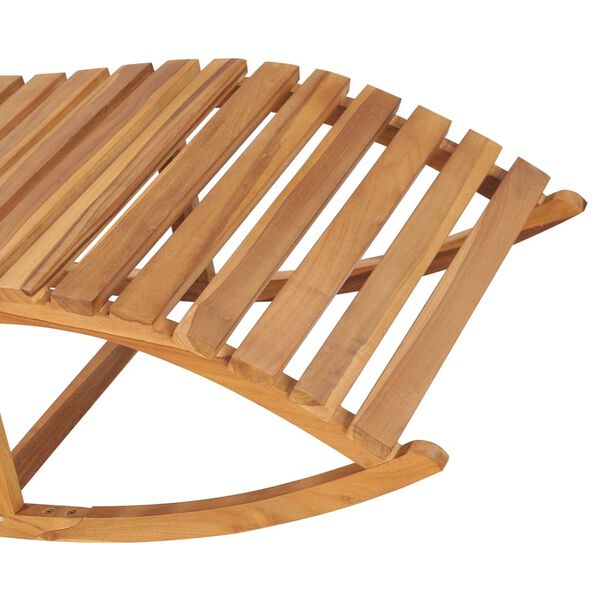 vidaXL Chaise longue &agrave; bascule avec coussin Bois de teck solide
