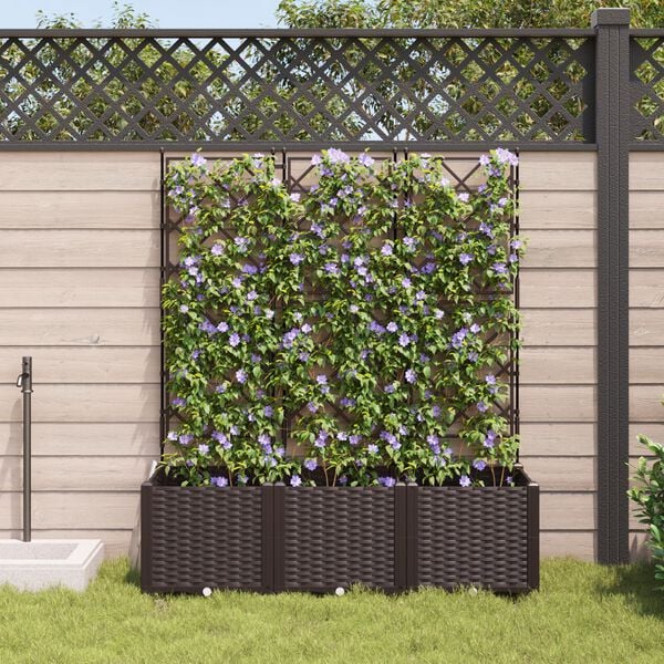 vidaXL Cache-pot de jardin 3 pcs Marron 120 x 40 x 143 cm Acier