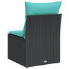 vidaXL Chaise de jardin sans accoudoirs avec coussins noir poly rotin