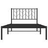 vidaXL Cadre de lit m&eacute;tal sans matelas avec t&ecirc;te de lit noir 100x200cm