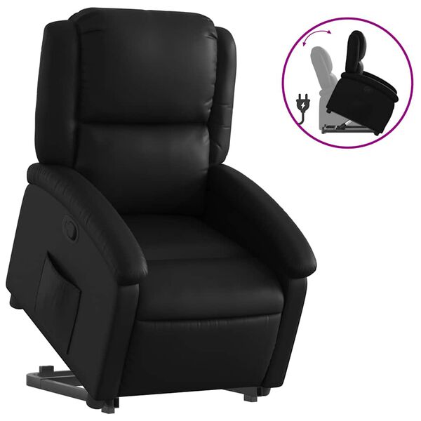 vidaXL Fauteuil inclinable noir similicuir