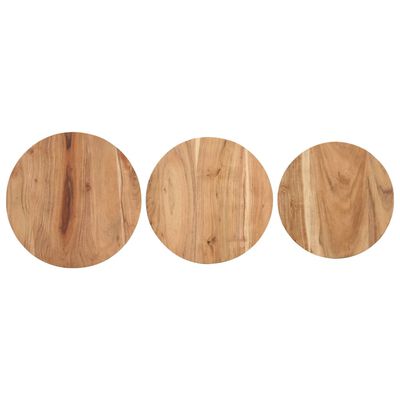 vidaXL Tables d'appoint 3 pcs Bois d'acacia solide