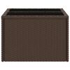 vidaXL Table de jardin dessus en verre brun 55x55x37 cm r&eacute;sine tress&eacute;e