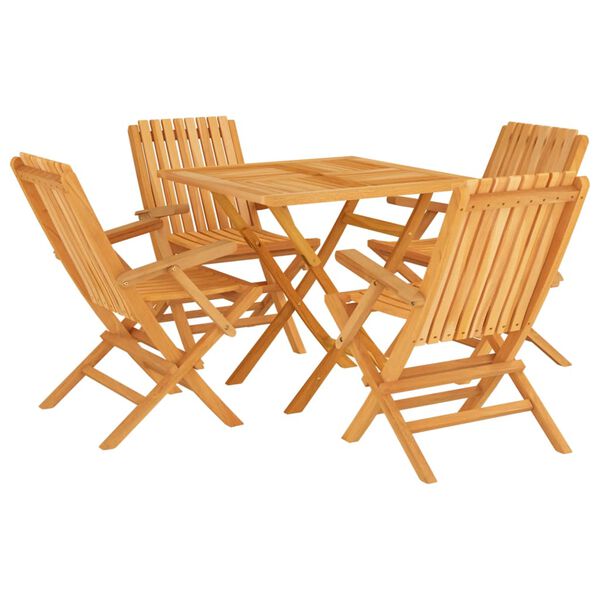 vidaXL Ensemble &agrave; manger de jardin 5 pcs Bois de teck massif