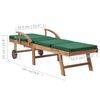 vidaXL Chaises longues avec coussins 2 pcs Bois de teck solide Vert