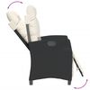 vidaXL Chaise inclinable de jardin et repose-pied noir r&eacute;sine tress&eacute;e