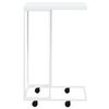 vidaXL Table d'appoint avec roues Blanc 40x30x63,5cm Bois d'ingénierie
