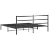 vidaXL Cadre de lit m&eacute;tal sans matelas avec t&ecirc;te de lit noir 193x203cm