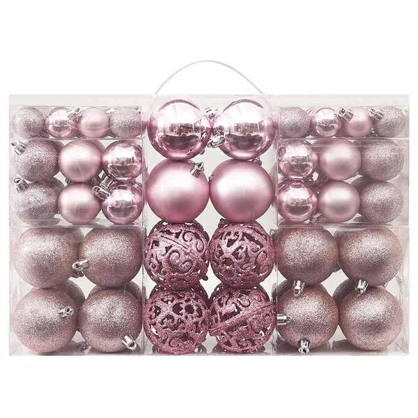 vidaXL Ensemble de boules de No&euml;l 100 pcs Rose