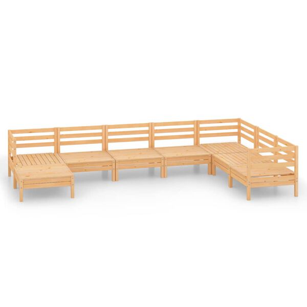 vidaXL Salon de jardin 8 pcs Bois de pin massif