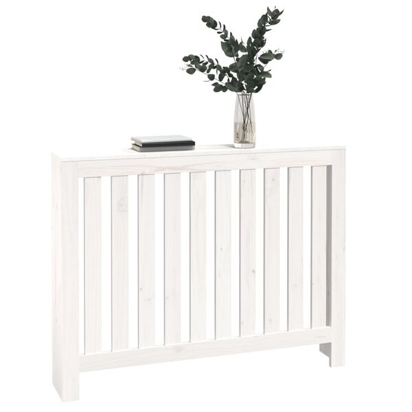 vidaXL Cache-radiateur Blanc 108,5x19x84 cm Bois massif de pin