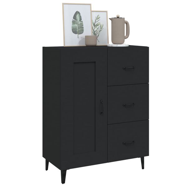 vidaXL Buffet Noir 69,5x34x90 cm Bois d'ing&eacute;nierie