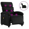 vidaXL Fauteuil inclinable de massage &eacute;lectrique noir similicuir