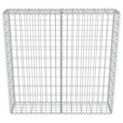 vidaXL Mur à gabion avec couvercles Acier galvanisé 100x20x100 cm