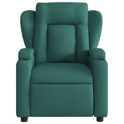 vidaXL Fauteuil inclinable de massage électrique vert foncé tissu