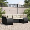 vidaXL Salon de jardin 6 pcs avec coussins noir r&eacute;sine tress&eacute;e