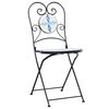 vidaXL Chaises de bistro pliables lot de 2 bleu et blanc c&eacute;ramique