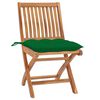 vidaXL Chaises pliables de jardin avec coussins lot de 4 Teck solide