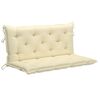 vidaXL Balancelle avec coussin blanc cr&egrave;me 120 cm Bois de teck solide